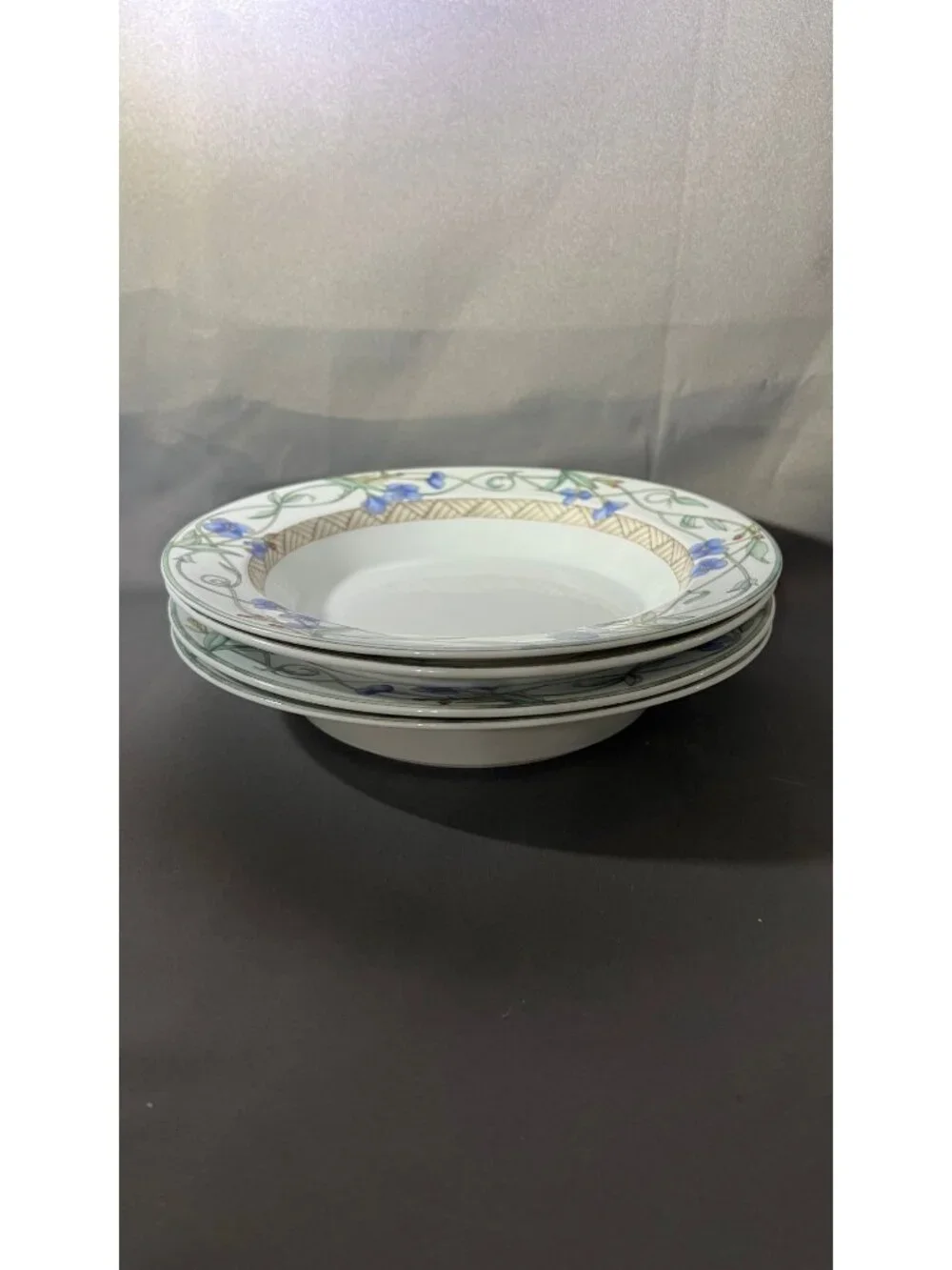 Dansk Umbrian Flowers Rimmed Soup/Pasta Bowl Set Of 4